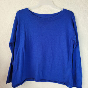Eileen Fisher Women's Royal Blue Pure Merino Wool Pullover Sweater 1X Or XL